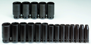 Proto® 1/2" Drive 19 Piece Deep Impact Socket Set - 6 Point - Exact Tooling