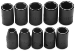 Proto® 1/2" Drive 10 Piece Metric Impact Socket Set - 6 Point - Exact Tooling