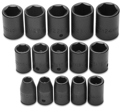 Proto® 1/2" Drive 15 Piece Metric Impact Socket Set - 6 Point - Exact Tooling