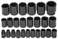 Proto® 1/2" Drive 25 Piece Metric Impact Socket Set - 6 Point - Exact Tooling