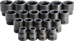 Proto® 1" Drive 21 Piece Impact Socket Set - 6 Point - Exact Tooling