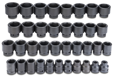 Proto® 1" Drive 37 Piece Impact Socket Set-6 Point - Exact Tooling