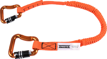 Proto® Elastic Lanyard With 2 Triple Lock Carabiners - 20 lb. - Exact Tooling