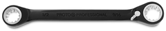 Proto® Black Chrome Double Box Reversible Ratcheting Wrench 1/2" x 9/16" - Spline - Exact Tooling