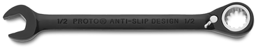 Proto® Black Chrome Combination Reversible Ratcheting Wrench 1/2" - Spline - Exact Tooling