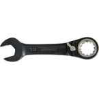 Proto® Black Chrome Combination Stubby Reversible Ratcheting Wrench 17 mm - Spline - Exact Tooling