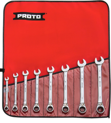 Proto® 8 Piece Full Polish Metric Ratcheting Wrench Set - 12 Point - Exact Tooling