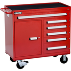 Proto® 460 Series 45" Workstation - 6 Drawer & 1 Shelf, Red - Exact Tooling