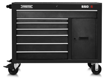 Proto® 550S 50" Workstation - 7 Drawer & 1 Shelf, Gloss Yellow - Exact Tooling