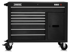 Proto® 550S 50" Workstation - 8 Drawer & 2 Shelves, Dual Black - Exact Tooling