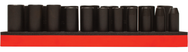 Proto® Foamed 1/2" Drive 19 Piece Deep Impact Socket Set - Black Oxide - 6 Point - Exact Tooling