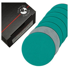 5″-100 Grit PSA - Q711T Film - Disc with Tab - DWT - Premium - Exact Tooling