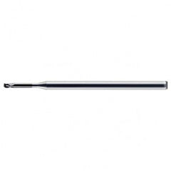 .085 x 1/8 x .127 LOC x 2-1/2 OAL (.425'' Reach) 3 Flute Miniature Solid Carbide Ball Nose End Mill-AlTiN - Exact Tooling