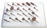 #150 - Contains: 24 Aluminum Oxide Points; For: Machines that hold 3/32 Shanks - Mounted Point Kit for Flex Shaft Grinder - Exact Tooling