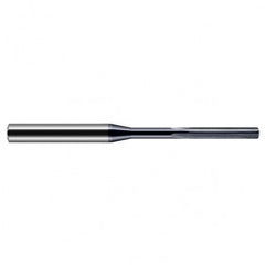 Miniature Reamers - 0.0270″ Reamer Diameter × 0.2180″ (7/32″) Margin Length Carbide Reamer, 4 Flutes, AlTiN Coated - Exact Tooling