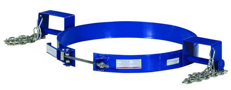 Blue Tilting Drum Ring - 55 Gallon - 1200 Lifting Capacity - Exact Tooling