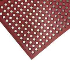 3' x 5' x 1/2" Thick Drainage MatÂ - Red - Exact Tooling