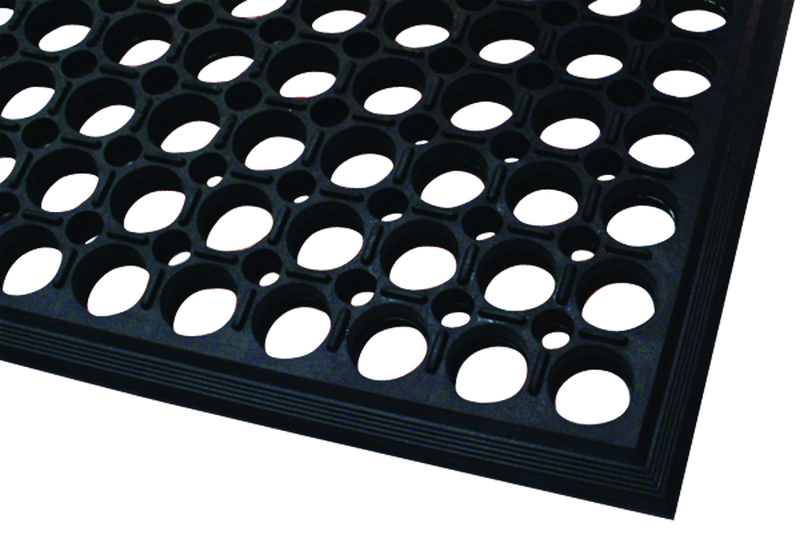 3' x 10' x 1/2" Thick Drainage MatÂ - Black - Exact Tooling