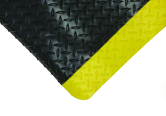 2' x 75' x 11/16" Thick Diamond Comfort Mat - Yellow/Black - Exact Tooling