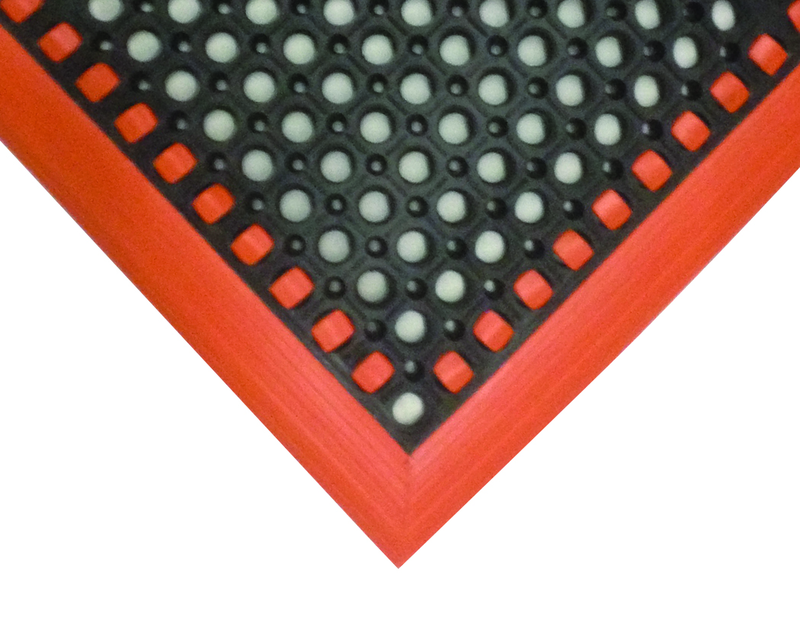 40" x 52" x 7/8" Thick Safety Wet / Dry Mat - Black / Orange - Exact Tooling