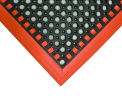 40" x 52" x 7/8" Thick Safety Wet / Dry Mat - Black / Orange - Exact Tooling
