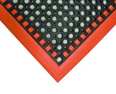 40" x 64" x 7/8" Thick Safety Wet / Dry Mat - Black / Orange - Exact Tooling