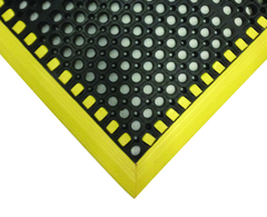 28" x 40" x 7/8" Thick Safety Wet / Dry Mat - Black / Yellow - Exact Tooling