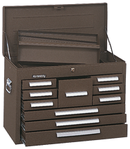 10-Drawer Mechanic's Chest - Model No.360B Brown 18.88H x 12.06D x 26.13''W - Exact Tooling