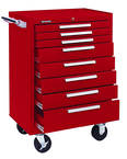 8-Drawer Roller Cabinet w/ball bearing Dwr slides - 39'' x 18'' x 27'' Red - Exact Tooling