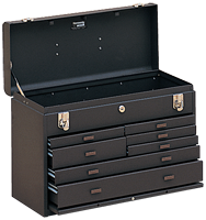 7-Drawer Apprentice Machinists' Chest - Model No.520B Brown 13.63H x 8.5D x 20.13''W - Exact Tooling
