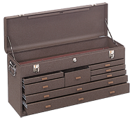 8-Drawer Journeyman Chest - Model No.526B Brown 13.63H x 8.5D x 26.75''W - Exact Tooling