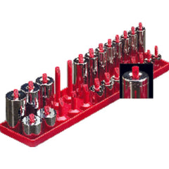Inch Sized Socket Tray - 1/4″ Drive - Red - Exact Tooling