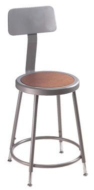 25" - 33" Adjustable Stool With Backrest - Exact Tooling