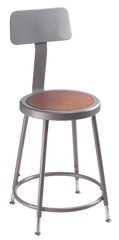 19" - 27" Adjustable Stool With Backrest - Exact Tooling