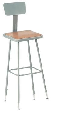 19 - 27" Adjustable Stool With Backrest - Exact Tooling