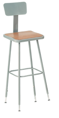 19 - 27" Adjustable Stool With Backrest - Exact Tooling