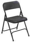 Plastic Folding Chair - Plastic Seat/Back Steel Frame - Black - Exact Tooling