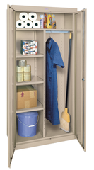 46 x 24 x 72" (Black) - Combination Storage Cabinet with Doors - Exact Tooling