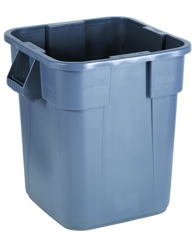 Trash Container - 28 Gallon Square Gray - Exact Tooling