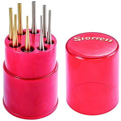 8 Piece S565WBS Steel & Brass Drill Pin Punch Set - Exact Tooling
