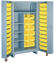 38 x 28 x 76'' (36 Bins Included) - Bin Storage Cabinet - Exact Tooling
