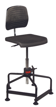 17" - 35" - Industrial Pneumatic Chair w/Back Depth / Back Height Adjustment - Exact Tooling
