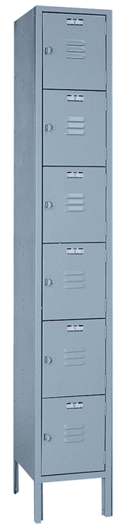 12 x 15 x 72'' (6 Openings) - 1 Wide 6 Tier Locker - Exact Tooling