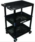 Utility Cart Plus 3 Top Flat & 2 Bottom Tub Shelves - 24" x 18" x 36-1/2" - Exact Tooling