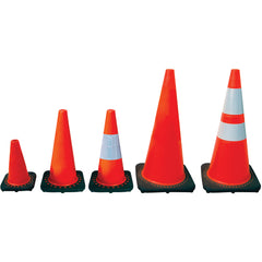18″ Orange Safety Cone with Reflective Bar - Exact Tooling