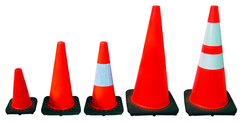 28" Orange Safety Cone with Reflective Bar - Exact Tooling