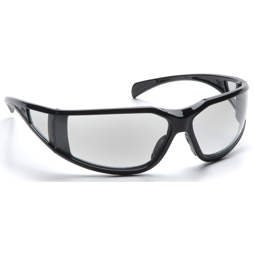 Safety Glasses - Curved Lens, Black Frame, Clear Fog Free - Exact Tooling