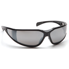 Safety Glasses - Curved Lens, Black Frame, Silver Mirror - Exact Tooling