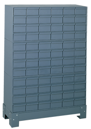 48-1/8 x 12-1/4 x 34-1/8'' (72 Compartments) - Steel Modular Parts Cabinet - Exact Tooling