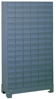 62-1/2 x 12-1/4 x 34-1/8'' (96 Compartments) - Steel Modular Parts Cabinet - Exact Tooling